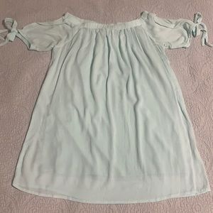 Light mint, off the shoulder dress, size 2.